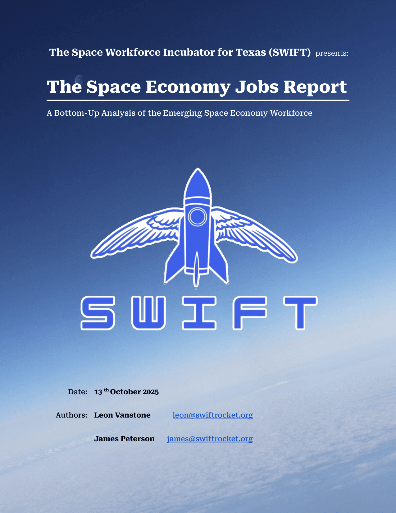 Cover of the SWIFT Space Economy Jobs Report
